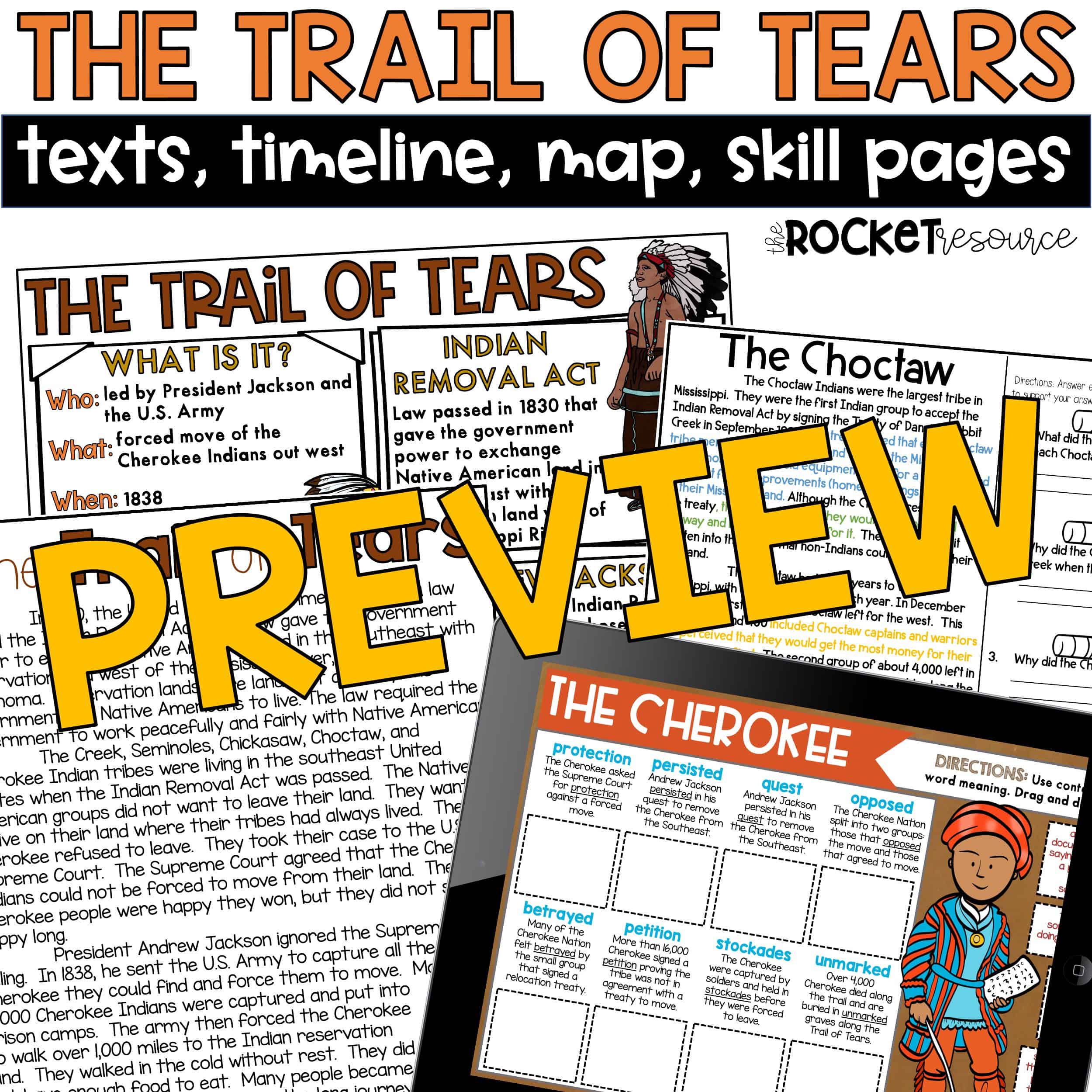 Trail of Tears Texts and Activities Indian Removal Act The Rocket