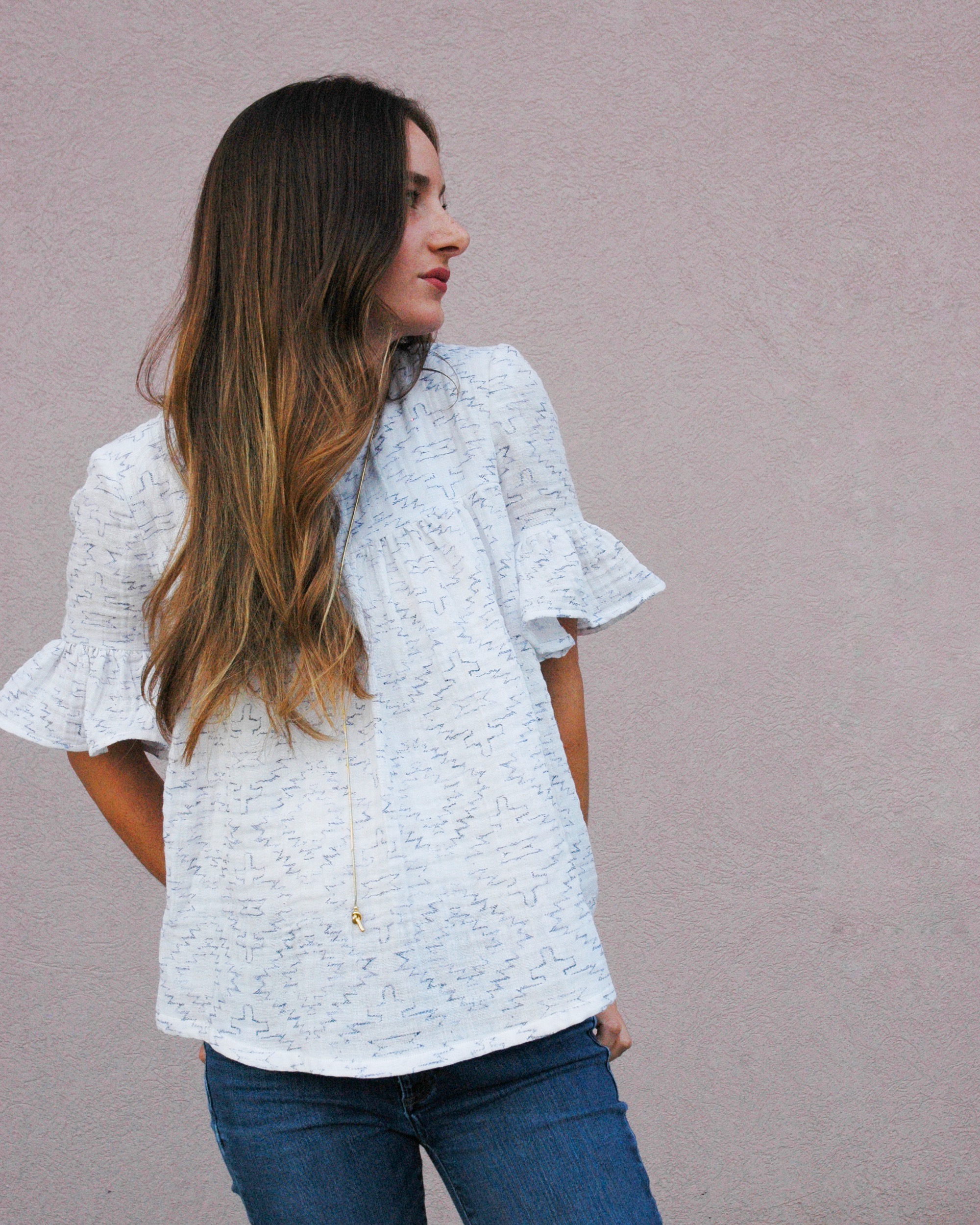 Spoonflower Gauze + McCall’s 7544 The Sara Project