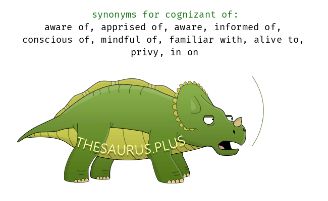 Cognizant of Synonyms and Cognizant of Antonyms. Similar and opposite