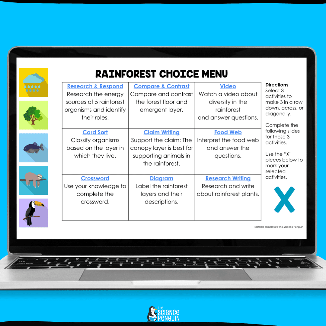 Science Digital Choice Menus — The Science Penguin