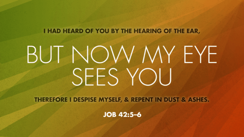 Bible Art Job 4042 But now my eye sees you The Scripture Says