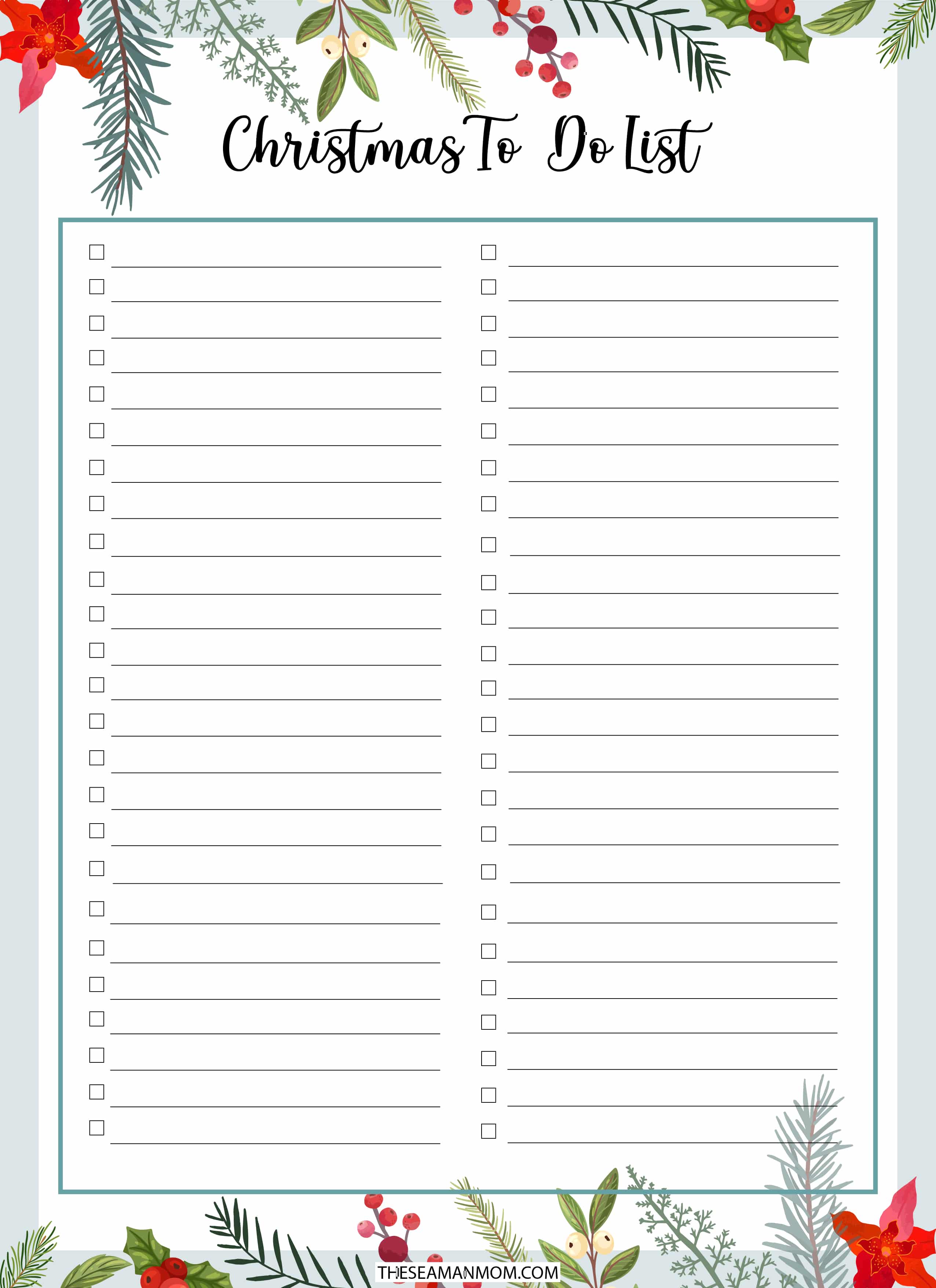 Printable Christmas To Do List