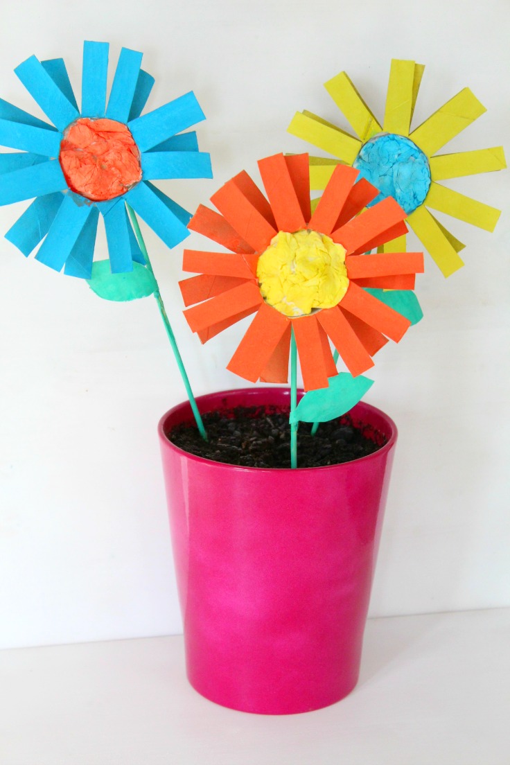 How To Make Paper Flowers For Kids With Toilet Paper Rolls