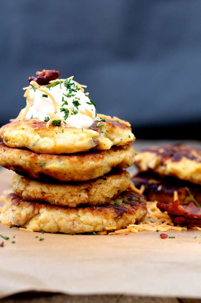Bacon Cheddar Mashed Potato Pancakes TasteTheSeason CollectiveBias