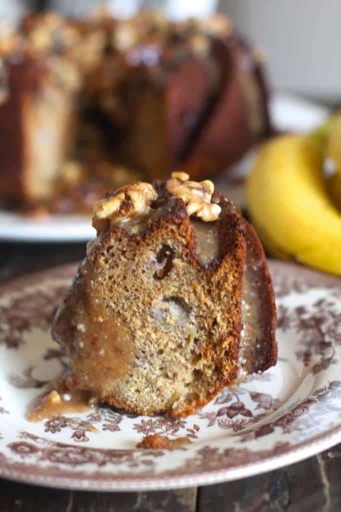 Banana Bundt Cake with Browned Butter Walnut Glaze The Seaside Baker