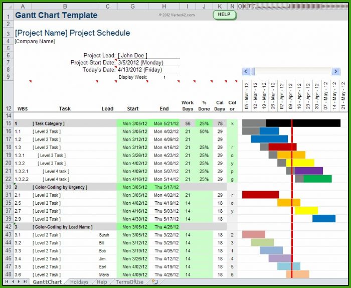 Excel Gantt Chart Template 2013