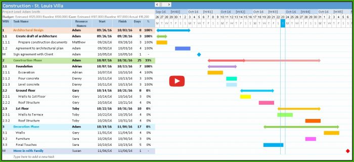 Gantt Chart Template Excel 2016