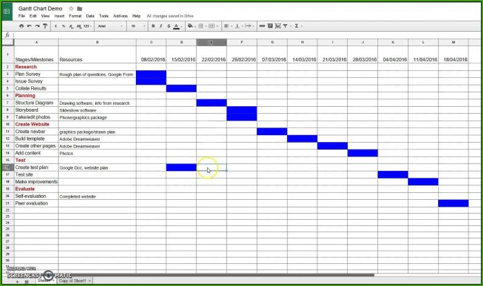 Gantt Chart Template Sheets