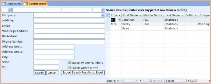Customer Database Excel Template