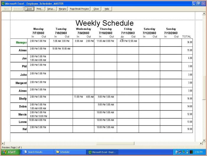 Free Scheduling Templates For Employee Scheduling