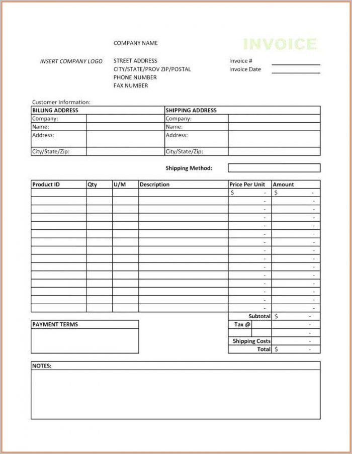 Payroll Invoice Template Excel