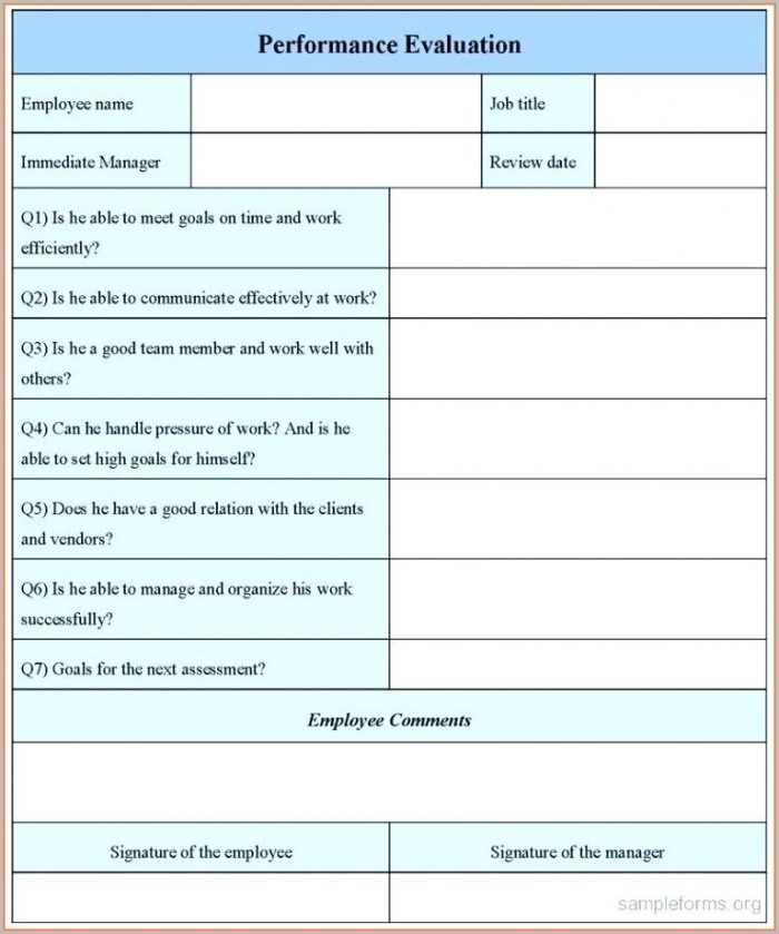 Performance Review Employee Kpi Template Excel