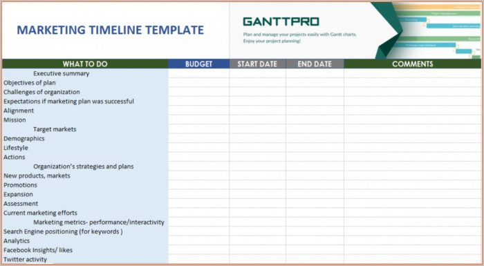 Project Timeline Template Excel Free Download