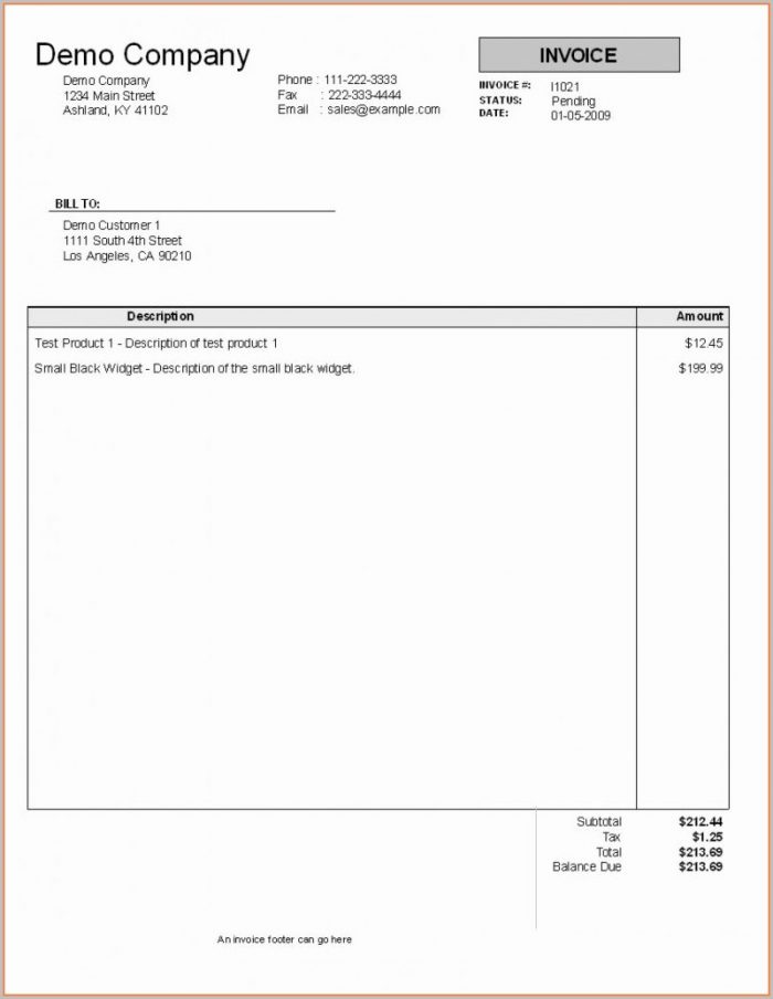 Simple Invoice Template For Services Rendered