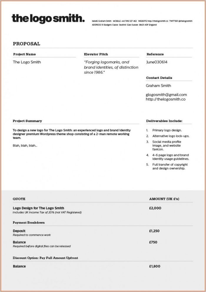 Web Design Invoice Template Pdf