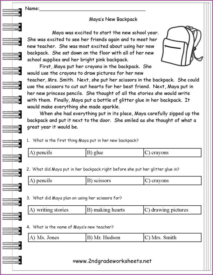 Comprehension Passages Multiple Choice Questions Grade 10