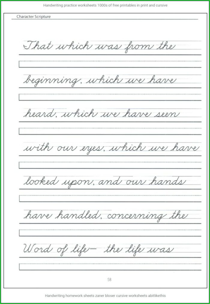 Cursive Word Worksheet Generator