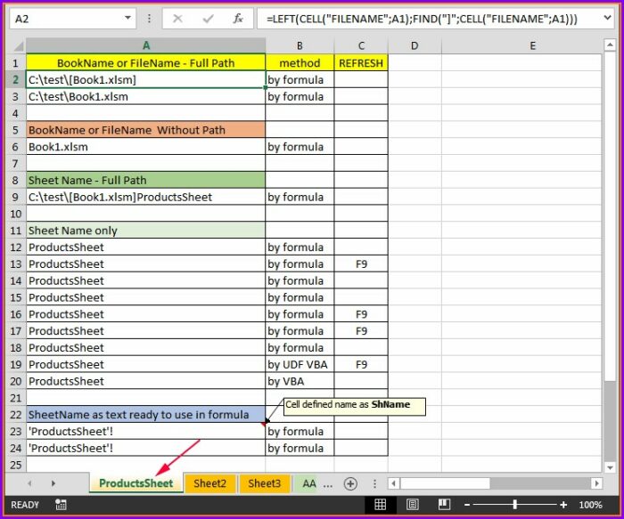 Excel Link Worksheet Name To Cell