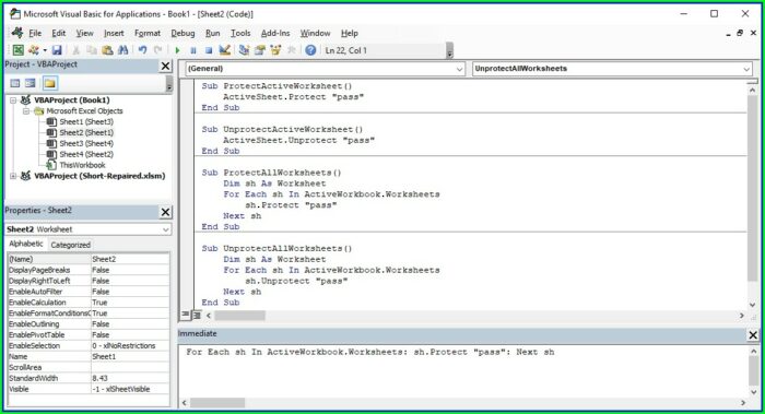 Excel Vba Check If Worksheet Is Protected