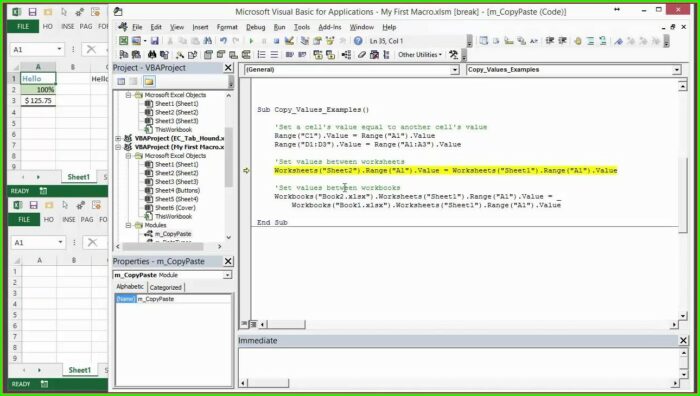 Excel Vba Copy Destination Different Worksheet