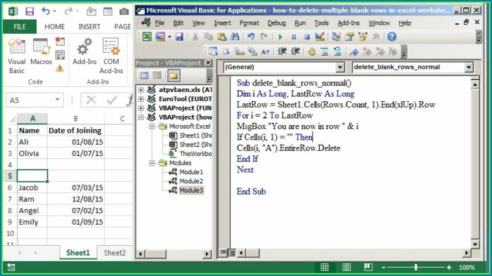 Excel Vba Delete Row Protected Sheet