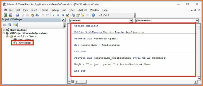 Excel Vba Run When Worksheet Open