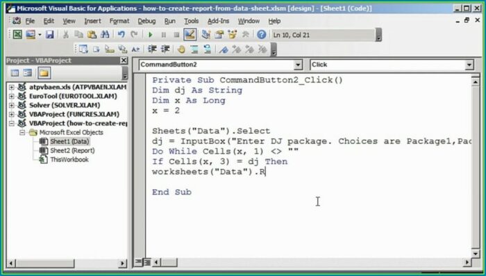 Excel Vba Sheet With