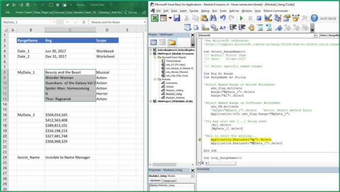 Excel Vba Sort Using Named Range