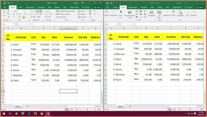 Excel Worksheet With Formulas