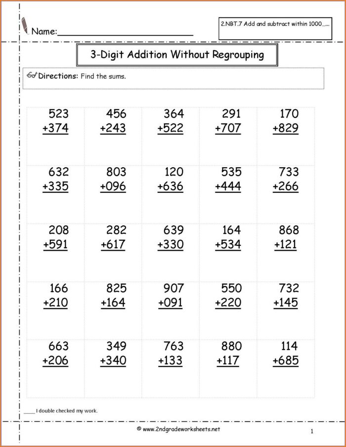 Grade 2 Math Computation Worksheets