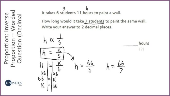 Inverse Proportion Word Problems Worksheet With Answers