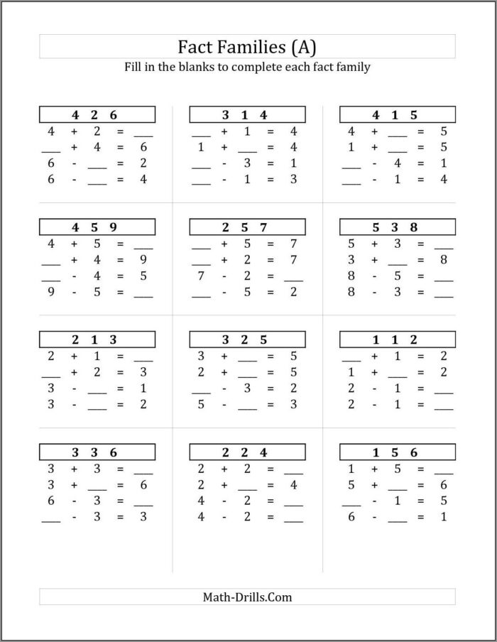 Math Worksheet With Addition And Subtraction