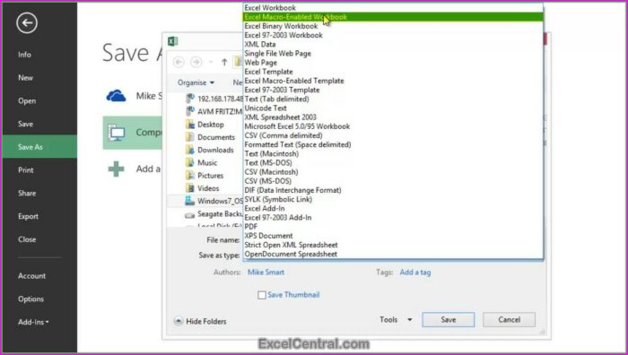 Microsoft Excel Xlsm File Extension