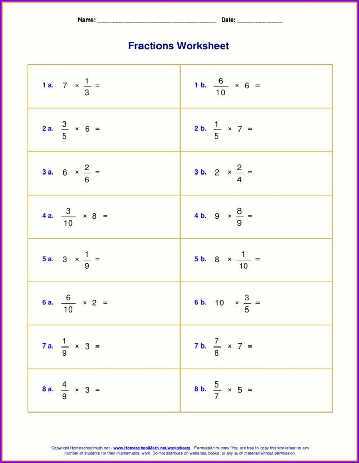Multiplying Mixed Numbers Worksheet With Answer Key
