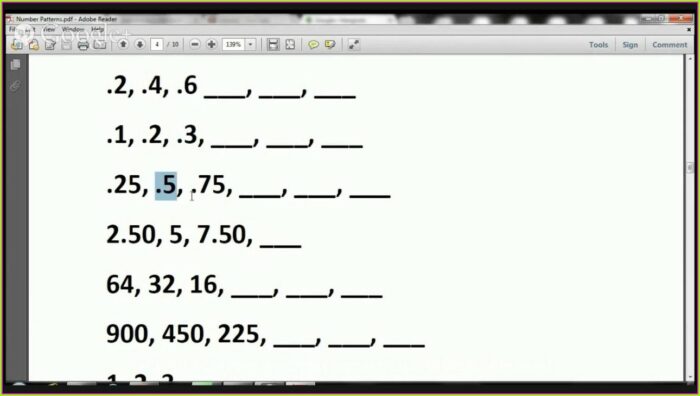 Number Patterns In Maths For Class 3