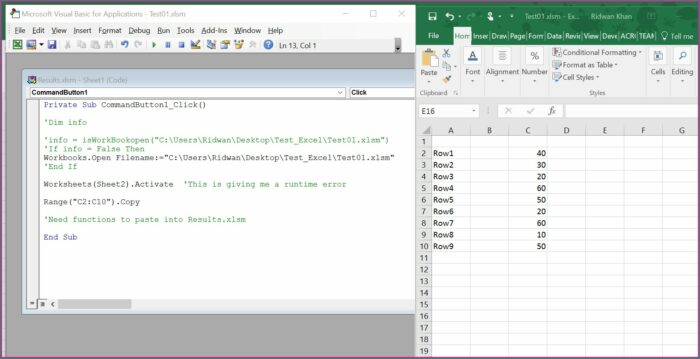 Open Workbook Vba Path In Cell