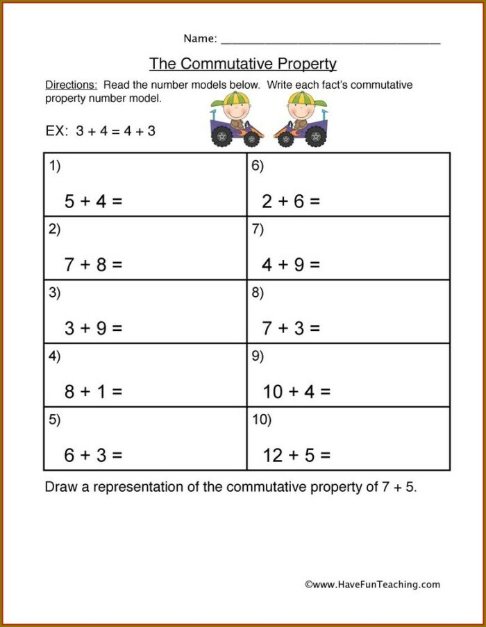 Order Of Operations And Properties Worksheet