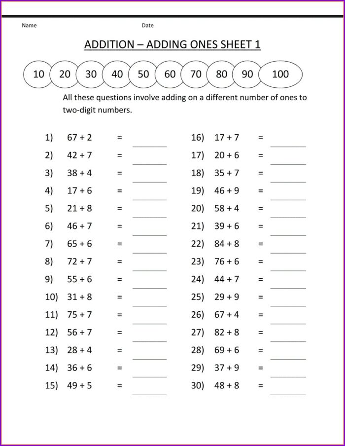 Ordering Numbers Worksheet Pdf