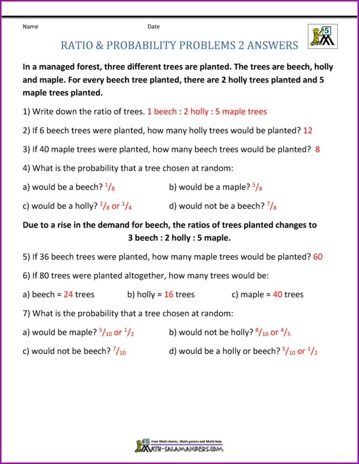 Proportion Word Problems Worksheet Pdf