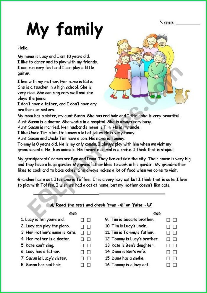 Reading Exercises Esl Pdf