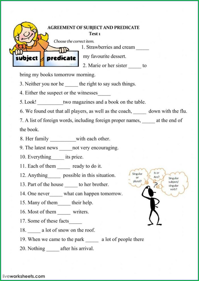 Subject Verb Agreement Exercises With Answers For Class 9