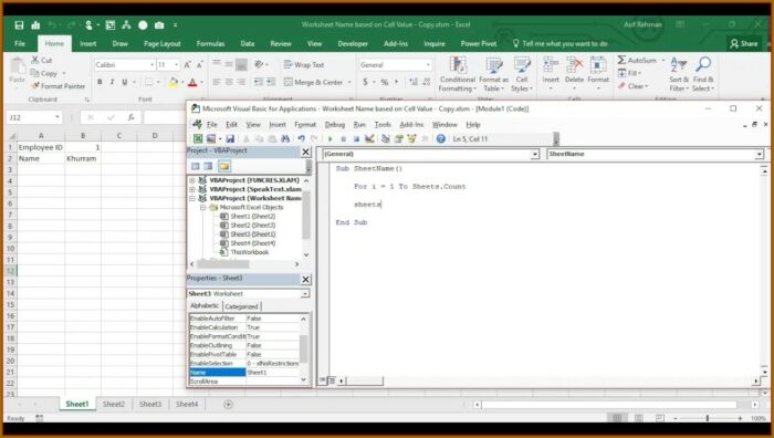 Vba Get Worksheet From Name