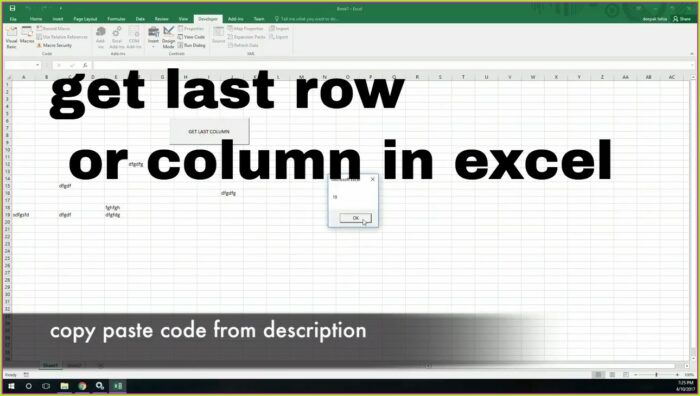 Vba Get Worksheet Last Row