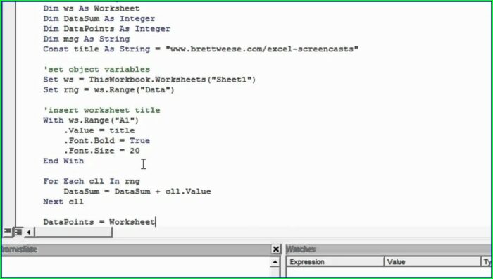 Vba Set Worksheet As Variable
