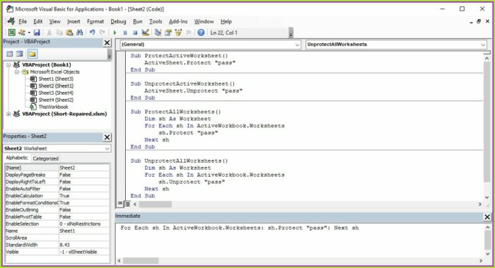 Vba To Protect Worksheet With Password