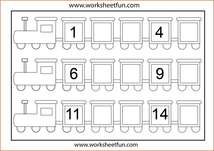 Worksheet For Missing Numbers 1 20