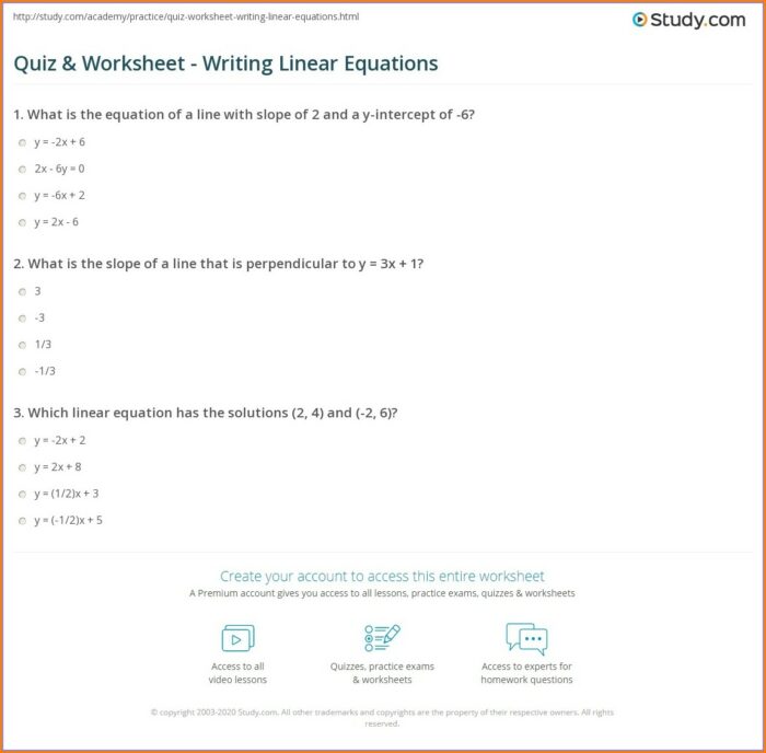 Writing Equations Worksheet With Answers