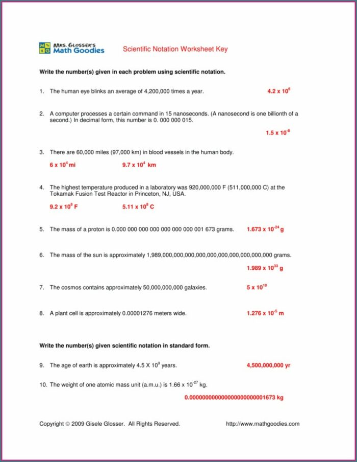 Writing Numbers In Standard Notation Worksheet