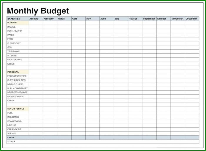 Budget Worksheet Excel Mac