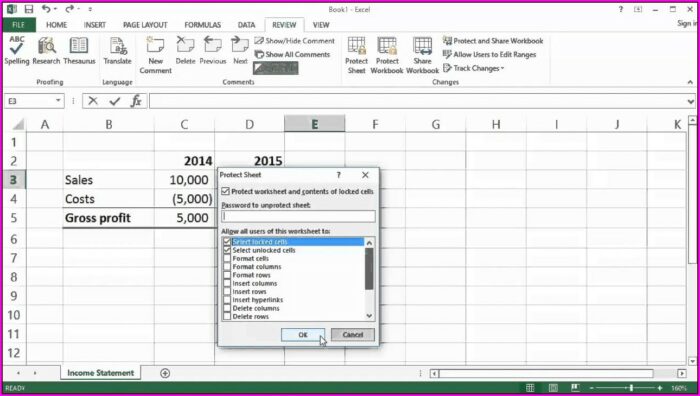 Excel 2007 Protecting Cells In A Worksheet